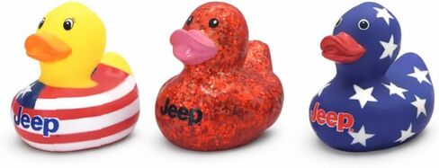 Jeep Branded Ducks | Officially Licensed 2 Inch Vinyl Collectible Duck 3 Pack | Ducking Trend and Bath Toy | Ages 3 and Up - Patriotic Ducks in Saudi Arabia