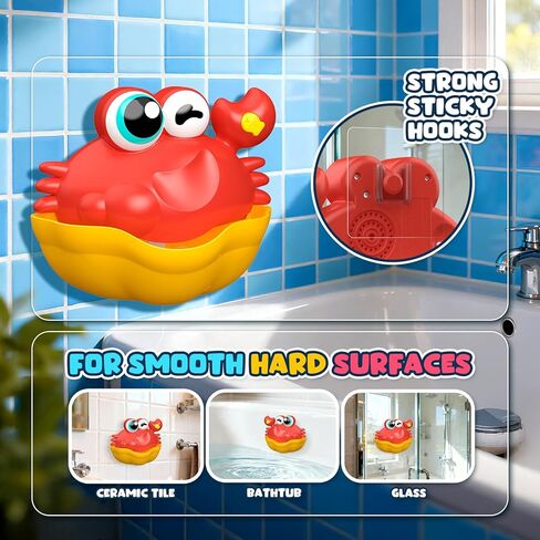 Bath Toys for Kids Ages 1-3,Light Up Baby Bath Toys Crab Bubble Maker with Colourful Light Toddler Bathtub Birthday Gifts Easter Stocking Stuffers for Boys Girls Aged 1-3 2-4 3-5 in Saudi Arabia