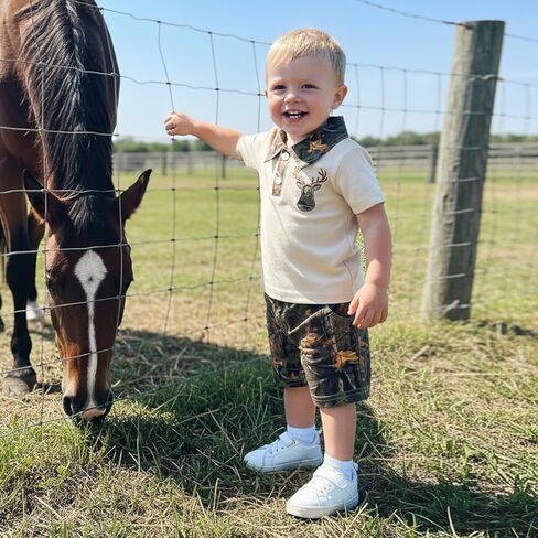Toddler Baby Boy Summer Outfit Mallard Duck Deer Hunting Button Collared Short Sleeve Shirt Camo Shorts Clothes Set in Saudi Arabia