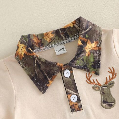 Toddler Baby Boy Summer Outfit Mallard Duck Deer Hunting Button Collared Short Sleeve Shirt Camo Shorts Clothes Set in Saudi Arabia
