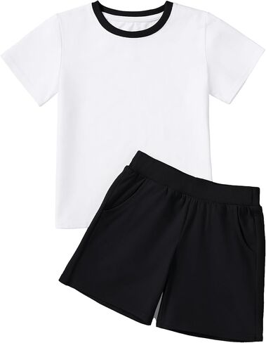 Toddler Boy Short Sets Baby Boys Shirts Shorts 2-piece Outfit Set Summer Clothes With Pocket Size 18M - 5T in Saudi Arabia
