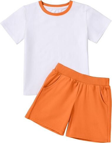 Toddler Boy Short Sets Baby Boys Shirts Shorts 2-piece Outfit Set Summer Clothes With Pocket Size 18M - 5T in Saudi Arabia