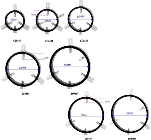 Quick Install Guiding Rings for Astrophotography 3 Point Precisions Design Metal Construction Multiple Models Astrophotography Guide Rings in Saudi Arabia