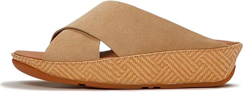 شبشب نسائي من FitFlop مصنوع من الجلد السويدي منسوج برسومات Lulu Lux | صنادل مريحة وخفيفة الوزن ومقاومة للانزلاق in Kuwait