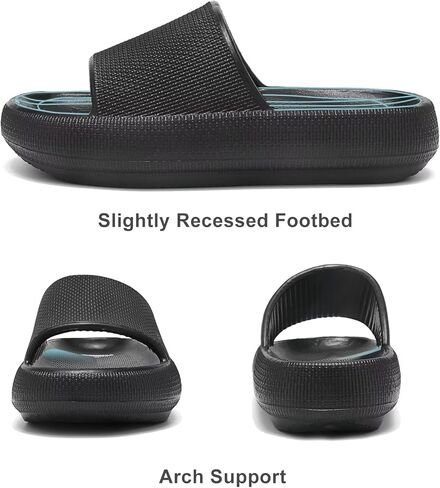 Haifago Cloud Slide Sandals for Women Comfort Recovery Pillow Sandal, Lightweight House Bathroom Shower Slippers Adjustable Double Buckle Platform Slide in Saudi Arabia