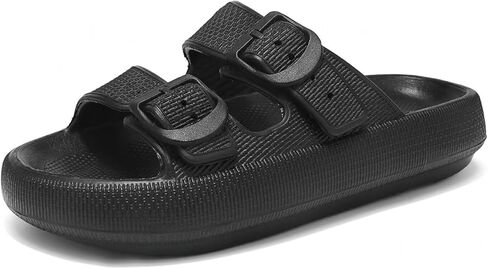 Haifago Cloud Slide Sandals for Women Comfort Recovery Pillow Sandal, Lightweight House Bathroom Shower Slippers Adjustable Double Buckle Platform Slide in Saudi Arabia