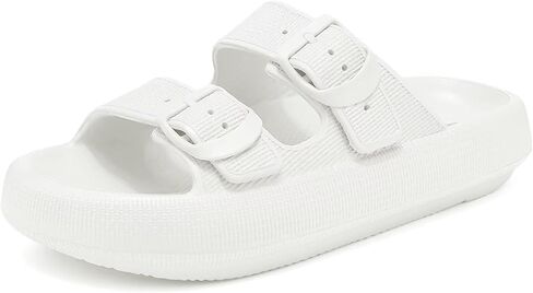 Haifago Cloud Slide Sandals for Women Comfort Recovery Pillow Sandal, Lightweight House Bathroom Shower Slippers Adjustable Double Buckle Platform Slide in Saudi Arabia