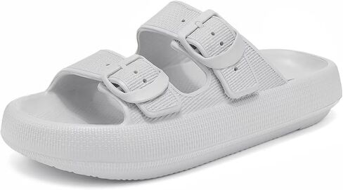 Haifago Cloud Slide Sandals for Women Comfort Recovery Pillow Sandal, Lightweight House Bathroom Shower Slippers Adjustable Double Buckle Platform Slide in Saudi Arabia