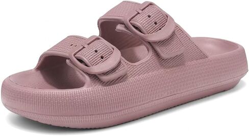 Haifago Cloud Slide Sandals for Women Comfort Recovery Pillow Sandal, Lightweight House Bathroom Shower Slippers Adjustable Double Buckle Platform Slide in Saudi Arabia