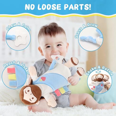 Yelakey Baby Lovey with Teether, Jesus Security Blanket with Crinkle Tags, Soft Minky Velour Newborn Girl Boy Gift with Bell for Baby Shower, Baptism or Birthday Essentials in Saudi Arabia