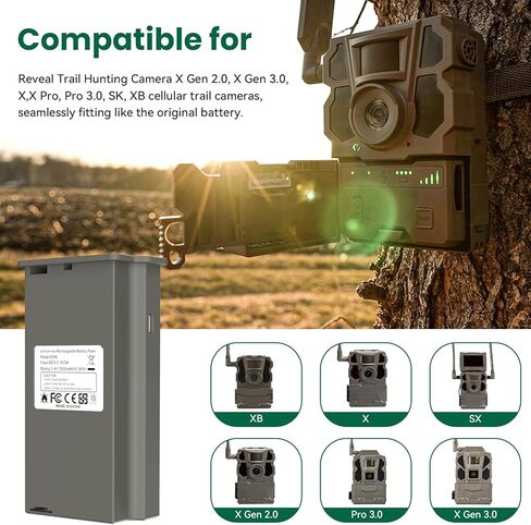 2 Pack 7000mAh Reveal Battery Pack Reveal Hunting Camera Lipo Lithium Solar Charge Battery, for Reveal Cellular Trail Camera Pro 3.0, X Pro, X Gen 3.0, X Ultra 3.0, X Gen 2.0, X, Pro 3.0, XB, SK in Kuwait