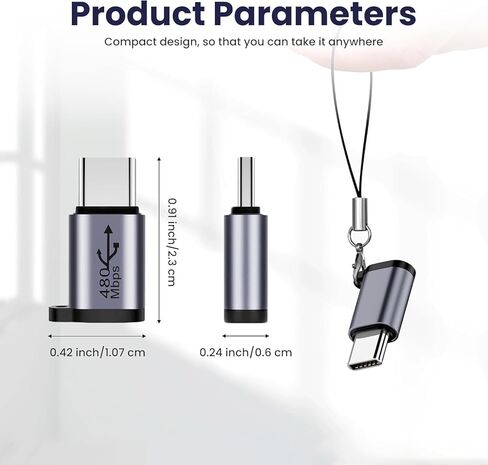 Adapter Micro USB Male to USB-C Female 2 Pack，Electronic Adapter for OTG、Charging and Data Transfer，Compatible with Phones,Computers,Tablet,etc. in Saudi Arabia