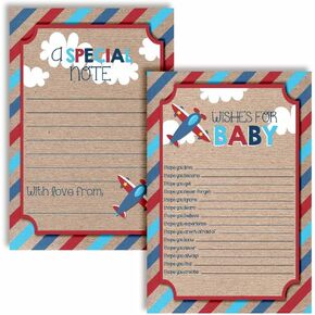 بطاقات أمنيات الأطفال من Amanda Creation Up & Away مقاس 20، 4 × 6 بوصة - تذكار رائع ونشاط ممتع لاستحمام الأطفال - أمنيات لتذكارات الأطفال للأجيال الأخيرة - بطاقات تعبئة مزدوجة الجوانب in Kuwait