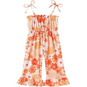 Happy Town Toddler Girls Sleeveless Romper Jumpsuit One Piece Long Pant Romper Summer Outfits in Kuwait