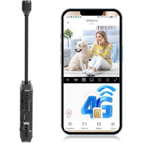 4G LTE Cellular mini Security spy Camera, WiFi-Free (SIM Card Included), 4K HD, 170° Wide-Angle Lens, AI Motion Detection, Intelligent Night Vision, Flexible Tube for Adjustable Angles in Kuwait