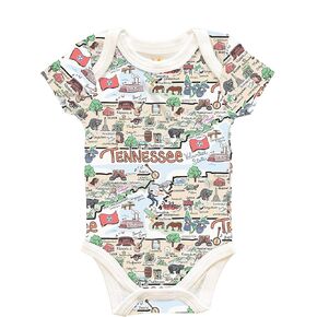 Fish Kiss® State Map Repeat Unisex Baby Romper, Pima Cotton Knit, Baby One-Piece, State Baby Gift Baby Gift, 4-Pack gift set in Saudi Arabia