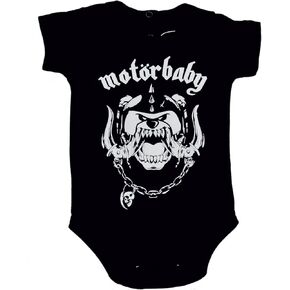 Metalhead in Training: Classic Band Emblem Baby Bodysuit in Saudi Arabia