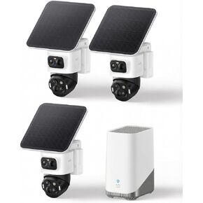 eufy Security eufyCam S4 3-Cam Kit، كاميرا شمسية 4K لاسلكية خارجية، كاميرا ثلاثية العدسات Bullet-PTZ، عرض 360 درجة، مسار Cross-Cam، التعرف على الذكاء الاصطناعي، تكبير 8X، رؤية ليلية ملونة، 0 رسوم شهرية، تخزين محلي in Kuwait