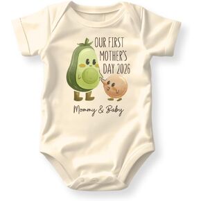 Our First Mother's Day 2026 Baby Bodysuit Avocado Baby Outfit Baby & Mommy in Kuwait