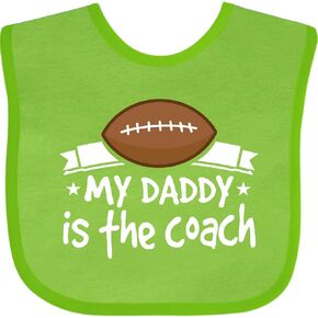 inktastic Football My Daddy Is the Coach Baby Bib in Kuwait