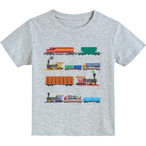 Todder Boys Girls Cotton Trains Shirt Short Sleeve Tshirts Tees Fire Trucks Tops 2-7 Years in Saudi Arabia