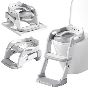 Potty Training Seat with Step Stool Ladder for Toddler, 3-IN-1 Convertible Potty Toilet, Upgrade Training Ladder for Boys & Girls, Includes Removable Urinal & Soft Cushion - Purple in Saudi Arabia