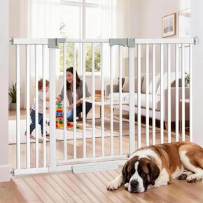41" Extra Tall Dog Gate Indoor,30-62.5" Wide Heavy Duty Pet Gate for Doorways,Baby Gate with Walk Through and Auto Close, Pressure Mounted, Suitable for Stairs,Kitchen,Black in Saudi Arabia