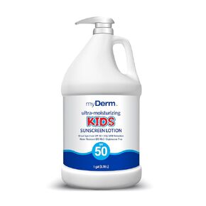 غسول واقي من الشمس فائق الترطيب للأطفال بعامل حماية من الشمس SPF 50 من MyDerm، خالٍ من الأوكتيسالات والأوكسيبنزون ​​والأوكتينوكسات والبارابين، متوافق مع قانون الشعاب المرجانية في هاواي 104، 128 أونصة (1 جالون)، حماية واسعة النطاق من الأشعة فوق البنفسجية ف in Kuwait