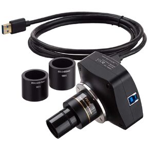 AmScope 5MP Global-shutter Low-light USB3.0 C-mount Microscope Camera with Calibration Slide in Saudi Arabia