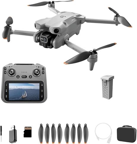 Drone with 12.5cm Widescreen Remote Control, Dual Lens Camera, Brushless Motor, Intelligent Obstacle Avoidance, Optical Flow Hover (1) in Kuwait