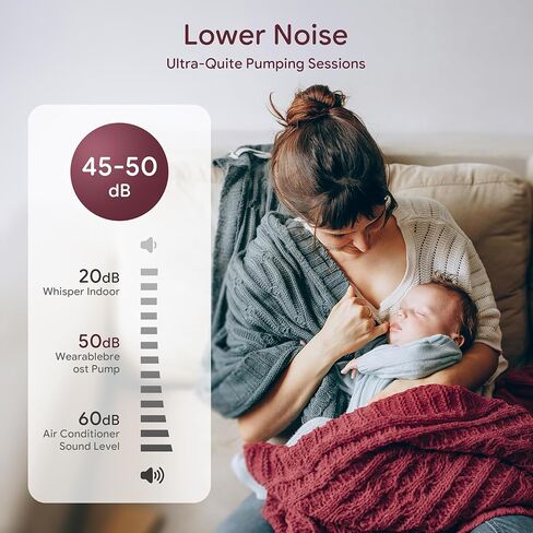 Heated Base Hands Free Breast Pump, Wearable Breastfeeding Pump of Baby Heated Dustproof Base, Voice Prompts LED Display with 4 Modes &12 Levels Memory Function-24 mm, Christmas Gift,1 Pack Pink in Kuwait