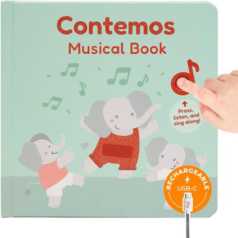 Cali's Books Rechargeable Spanish Baby Books - Musical Books for Toddlers 1-3 with Alphabet Song, ABC Song in Spanish - Learn Spanish for Kids - Libros Infantiles en Español in Kuwait
