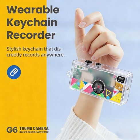 Mini Keychain Digital Camera 1080P HD, 130 Wide Angle Tiny Cameras with 0.96" Screen, Portable Retro Camera for Travel Vlogging Daily Recording, Type C, Supports 128GB in Kuwait