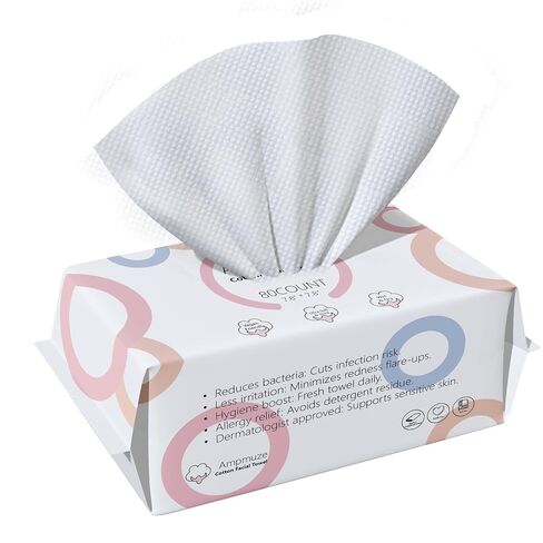Disposable Face Towels, 80 Count, Biodegradable Dry Wipes for Sensitive Skin, Makeup Removal, Baby Care, Ultra Soft & Thick, 7.8"x7.8" in Kuwait