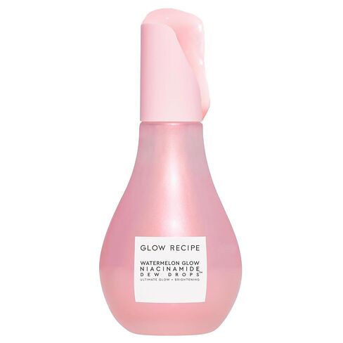 Glow Recipe قطرات ندى النياسيناميد بالبطيخ، قطرات مصل النياسيناميد الكوري، مصل الوجه المرطب + برايمر وهايلايتر سائل، حمض الهيالورونيك، توهج ديوي (40 مل) in Kuwait