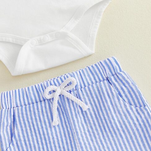 Big Bro Little Bro Matching Outfits Striped Letter Embroidery Short Sleeve Romper/Shirt Shorts Summer Clothes Set in Saudi Arabia