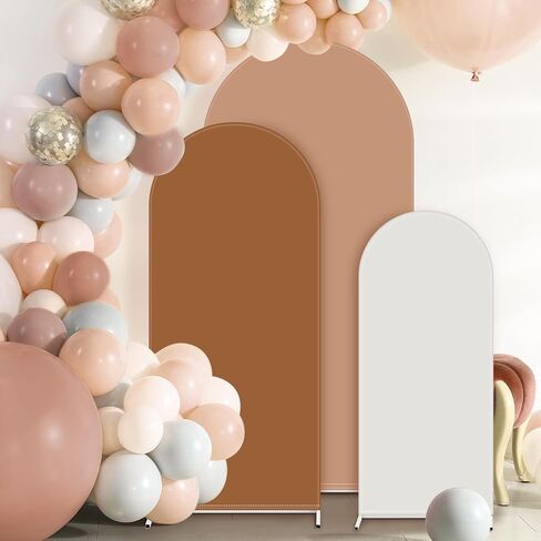 مجموعة VitalCozy مكونة من 3 أغطية لقوس الزفاف بطول 6 أقدام و6.5 أقدام و7.2 أقدام وغطاء خلفي من القماش مزدوج الجوانب من الألياف اللدنة لتزيين حفلات أعياد الميلاد وحفلات استقبال المولود الجديد، الإطار غير متضمن (سلسلة خضراء) in Kuwait