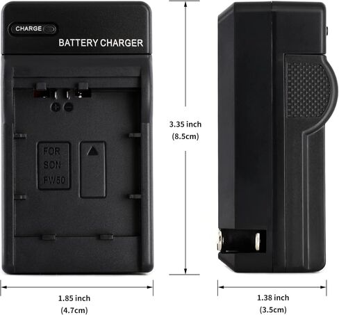 شاحن حائط Norifon NP-FW50 لهاتف Sony Alpha 6000، 5000، 5100، ILCE-6000، ILCE-7، NEX-5T، NEX-6، NEX-5R، NEX-7، NEX-5، NEX-3N، NEX-3، NEX-C3، SLT-A37 والمزيد مع قابس قابل للطي in Kuwait