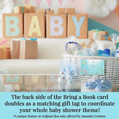 Baby Shower Invites Gender Neutral – Sea Turtle Baby Shower Invitation Bundle with Diaper Raffle Tickets, Book Request Cards & Envelopes. Set of 20 5X7 Complete Pack Under the Sea Kit Sets in Saudi Arabia