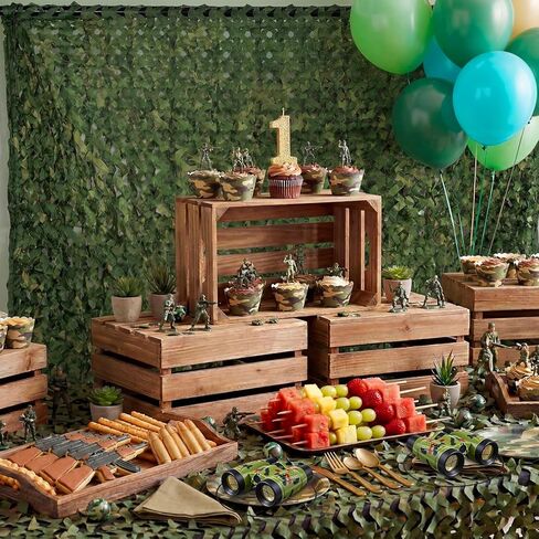 Tanlade 14 Pcs Kids Binoculars and Camo Netting Set Camouflage with Camouflage Backdrop Tablecloth Jungle Safari Binoculars Outdoor for Boys Girls Explorers Hunting Party Favors in Kuwait
