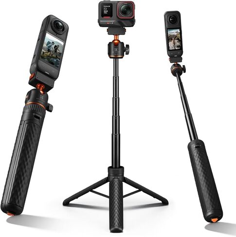 حامل ثلاثي مغناطيسي سريع الإصدار من K&F CONCEPT متوافق مع Insta360 X5/Ace Pro 2، حامل ثلاثي القوائم بفتحة 26 بوصة برأس كروي 360 درجة، عصا سيلفي بمقبض محمول، حامل تسجيل فيديو/ملحقات in Kuwait