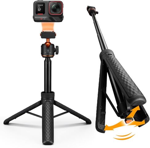 حامل ثلاثي مغناطيسي سريع الإصدار من K&F CONCEPT متوافق مع Insta360 X5/Ace Pro 2، حامل ثلاثي القوائم بفتحة 26 بوصة برأس كروي 360 درجة، عصا سيلفي بمقبض محمول، حامل تسجيل فيديو/ملحقات in Kuwait