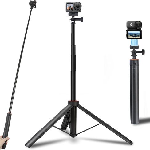 53" Osmo Action 6 Camera Selfie Stick Tripod, Magnetic Quick Release Adapter 53'' Selfie Stick Extended Pole Handle Grip for DJI Osmo Action 6/Nano,Table Desk Tripod for DJI Osmo Nano Accessories in Kuwait