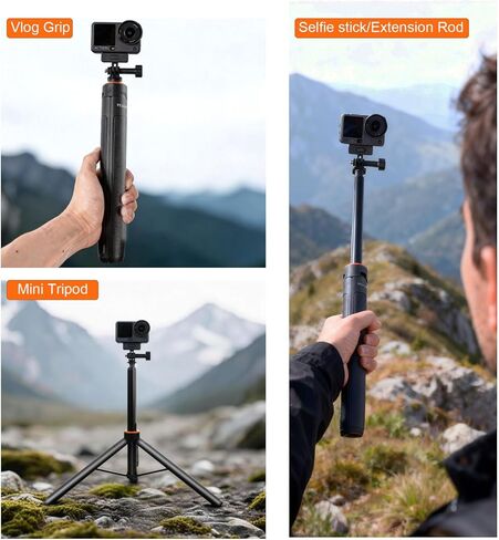 53" Osmo Action 6 Camera Selfie Stick Tripod, Magnetic Quick Release Adapter 53'' Selfie Stick Extended Pole Handle Grip for DJI Osmo Action 6/Nano,Table Desk Tripod for DJI Osmo Nano Accessories in Kuwait