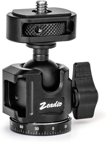 Zeadio Ball Head Mount with 1/4" & 3/8" Thread - 360° Panoramic Heavy Duty Metal Camera Mount Tripod Head for DSLR, Gimbal, Action Cam (Small,Height 64cm) in Kuwait