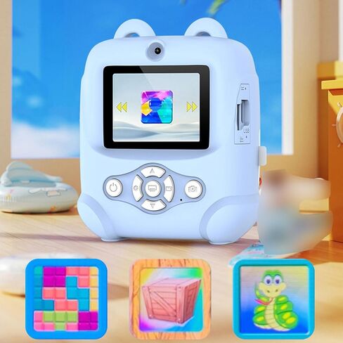 Dpofirs Kids Camera Instant Print, 48MP 1080P Kids Instant Cameras that Print Photos, Digital Camera with 1080P Videos, Mp3 (Blue) in Kuwait