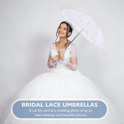 Wedding Lace Parasol Lace Umbrella White Multifunctional Parasol for Wedding Photoshoot Stage Performance in Kuwait