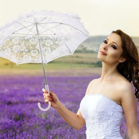 Wedding Lace Parasol Lace Umbrella White Multifunctional Parasol for Wedding Photoshoot Stage Performance in Kuwait