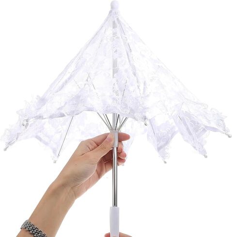 Wedding Lace Parasol Lace Umbrella White Multifunctional Parasol for Wedding Photoshoot Stage Performance in Kuwait