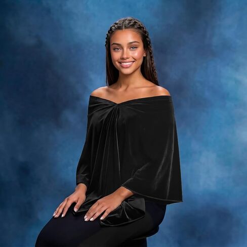 Spakon Senior Black Velour Drape for Photography, Black Senior Pictures Wrap Graduation Drape for Portrait Photo Prop in Kuwait
